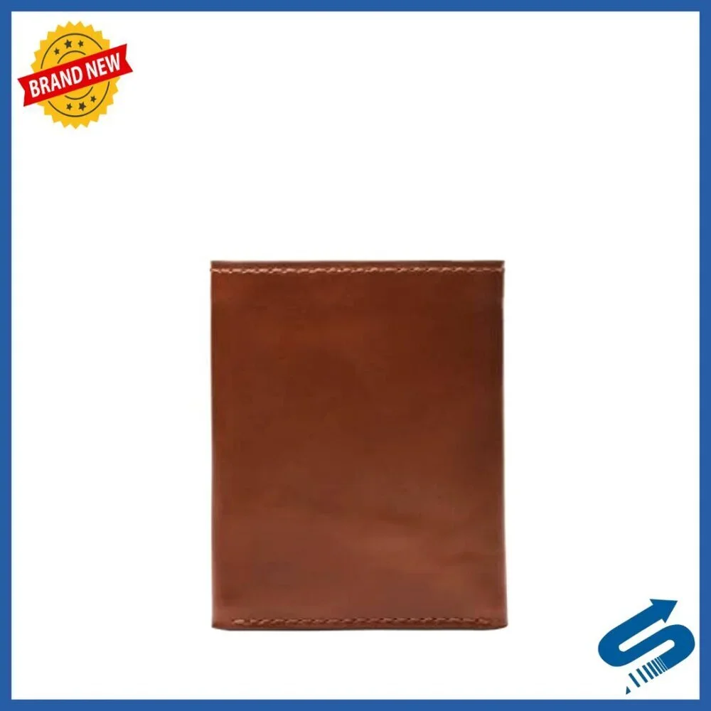 Genuine Leather Trifold Wallet with 8 Pockets and ID Window